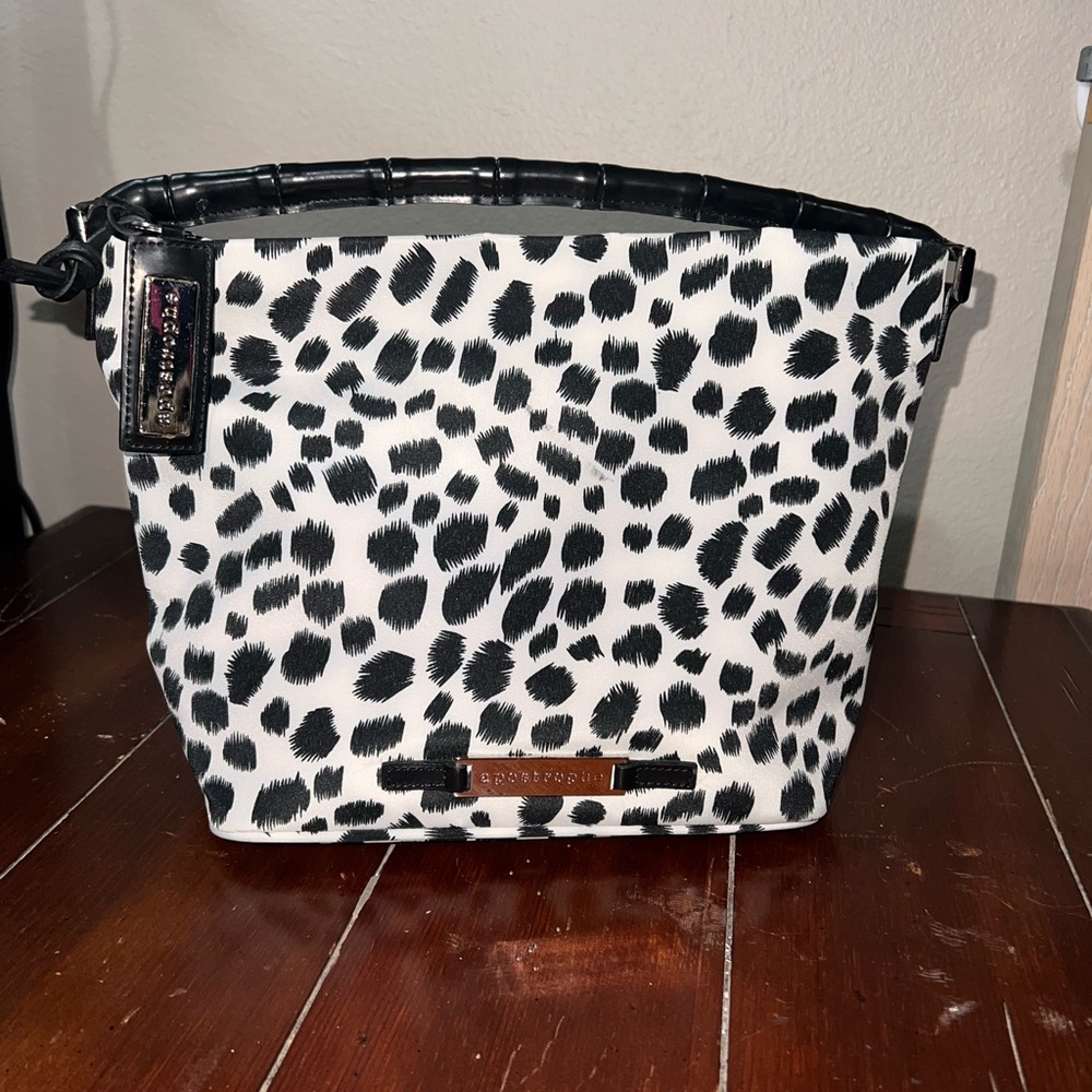Black and White Apostrophe Spotted Women's Bag